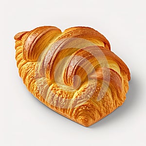 Frisch gebackenes Croissant von goldener Farbe , Generative AI