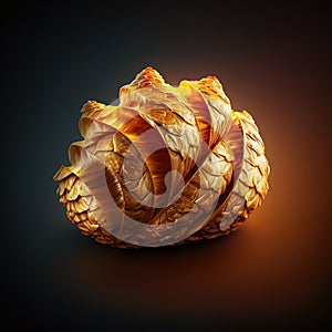 Frisch gebackenes Croissant von goldener Farbe , Generative AI photo
