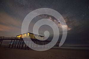 Frisco Pier under the Milky Way Galaxy