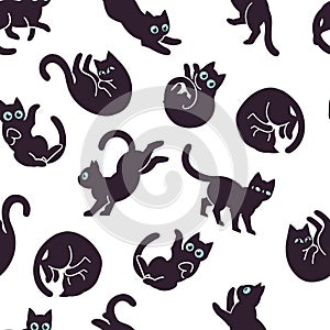 Frisky Black Cats Pattern