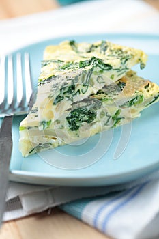 Frittata with spinach and onion photo