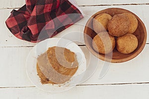 Fritter and custard Colombian cuisine - Christmas tradition