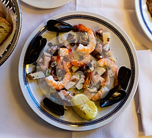 Frittura di mare, fried assorted seafoods photo