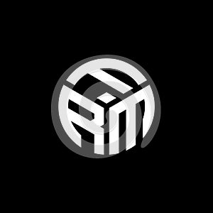 FRM letter logo design on black background. FRM creative initials letter logo concept. FRM letter design photo