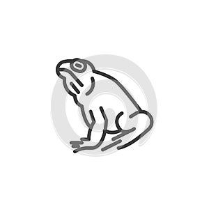 Frog amphibia line icon