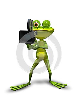 Frog with camcorder