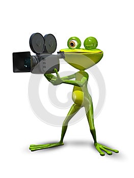 Frog with camcorder