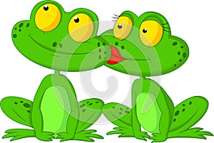 Frog cartoon kissing