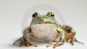 frog closeup on white. White-lipped tree frog Litoria infrafrenata on white background AI Generative