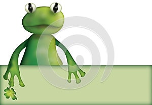 Frog with clover and empty board