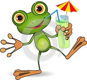 Frog and cocktail