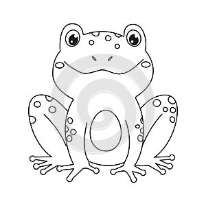 Frog for coloring book.Line art design for kids coloring page