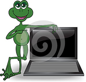 Frog with a computer