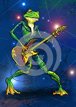 Frog fate guitarist cartoon