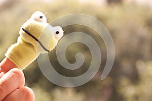 Frog finger puppet