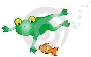 Frog and Fish Graphic