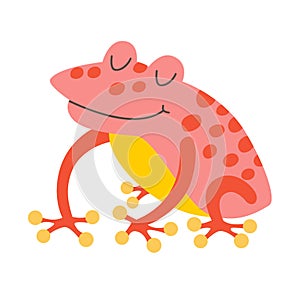 Frog. Flat cartoon vector illustration