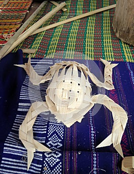 Frog folk artbmade from bamboo basketry