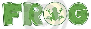 Frog font text with mascot icon