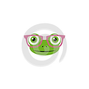 Frog with glasses icon isolated on white background