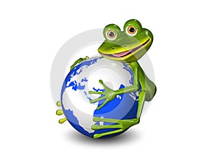 Frog on Globe