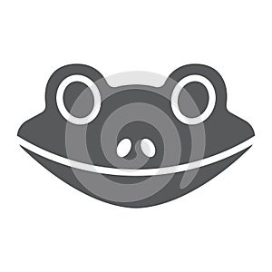 Frog glyph icon, animal and zoo, amphibian sign