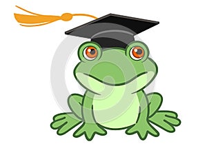 Frog in graduation cap