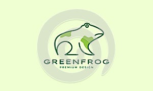 Frog green abstract lines logo design vector symbol illustration graphic