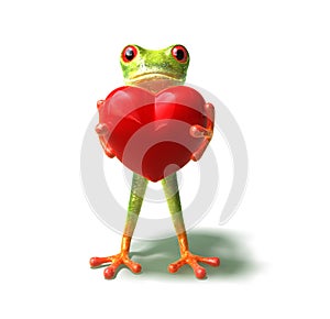 Frog with a heart