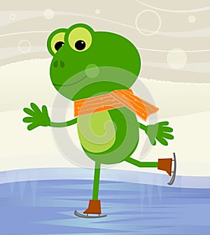 Frog Ice skating