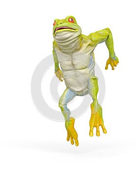 Frog is jumping out