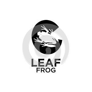 Frog leaf black logo icon designs vector