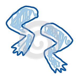 frog legs doodle icon hand drawn illustration