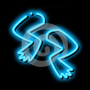 frog legs neon glow icon illustration