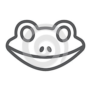 Frog line icon, animal and zoo, amphibian sign
