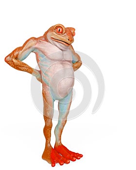 Frog is looking down