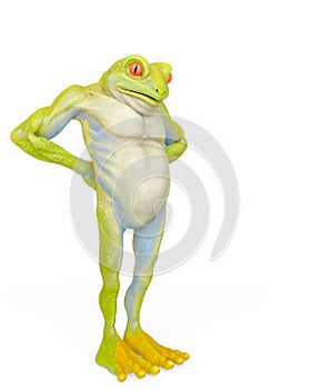 Frog is looking down