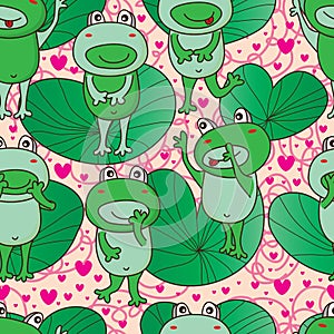 Frog monster seamless pattern