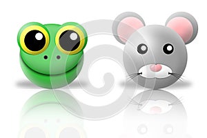 Frog and mouse animals icons