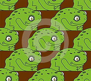 Frog pattern seamless. toad background Vector. anuran ornament photo