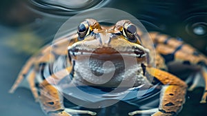 frog photographed with a macro lens