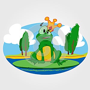 Frog Prince color illustration.