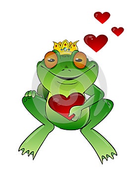 Frog prince with heart