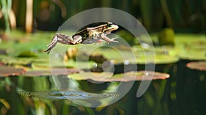 a frog in in a tropical lake photo