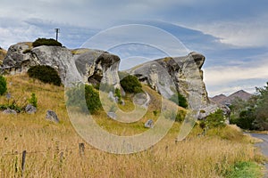 Frog rock along Weka Pass in New Zealand