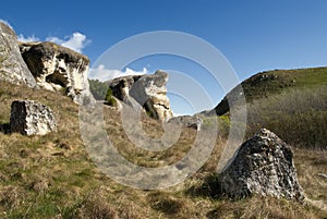 Frog Rock and farmland, Canterbury,New Zealand