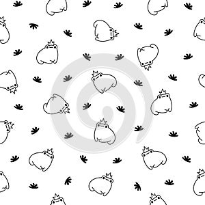 Frog. Seamless pattern. Coloring Page