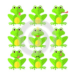 Frog set of Flat style on white background vector isolated EPS 10