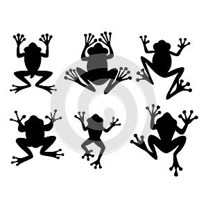 frog silhouette set