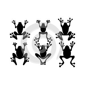 frog silhouette set